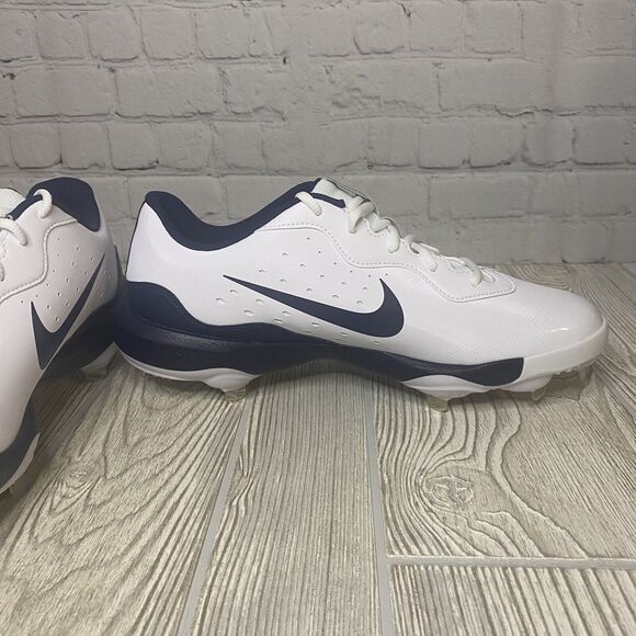 Nike Diamond Alpha Huarache Metal Baseball Cleats Men’s 11 White Navy DJ6516-103 - Picture 3 of 8